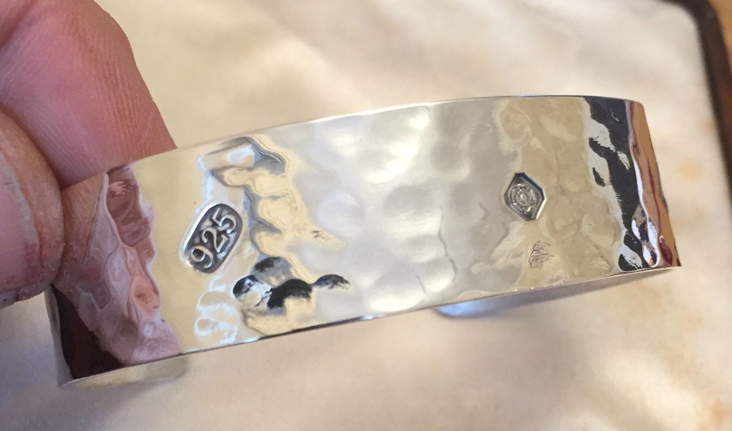 Superb handmade Sterling silver hammered bangle Made in Sheffield