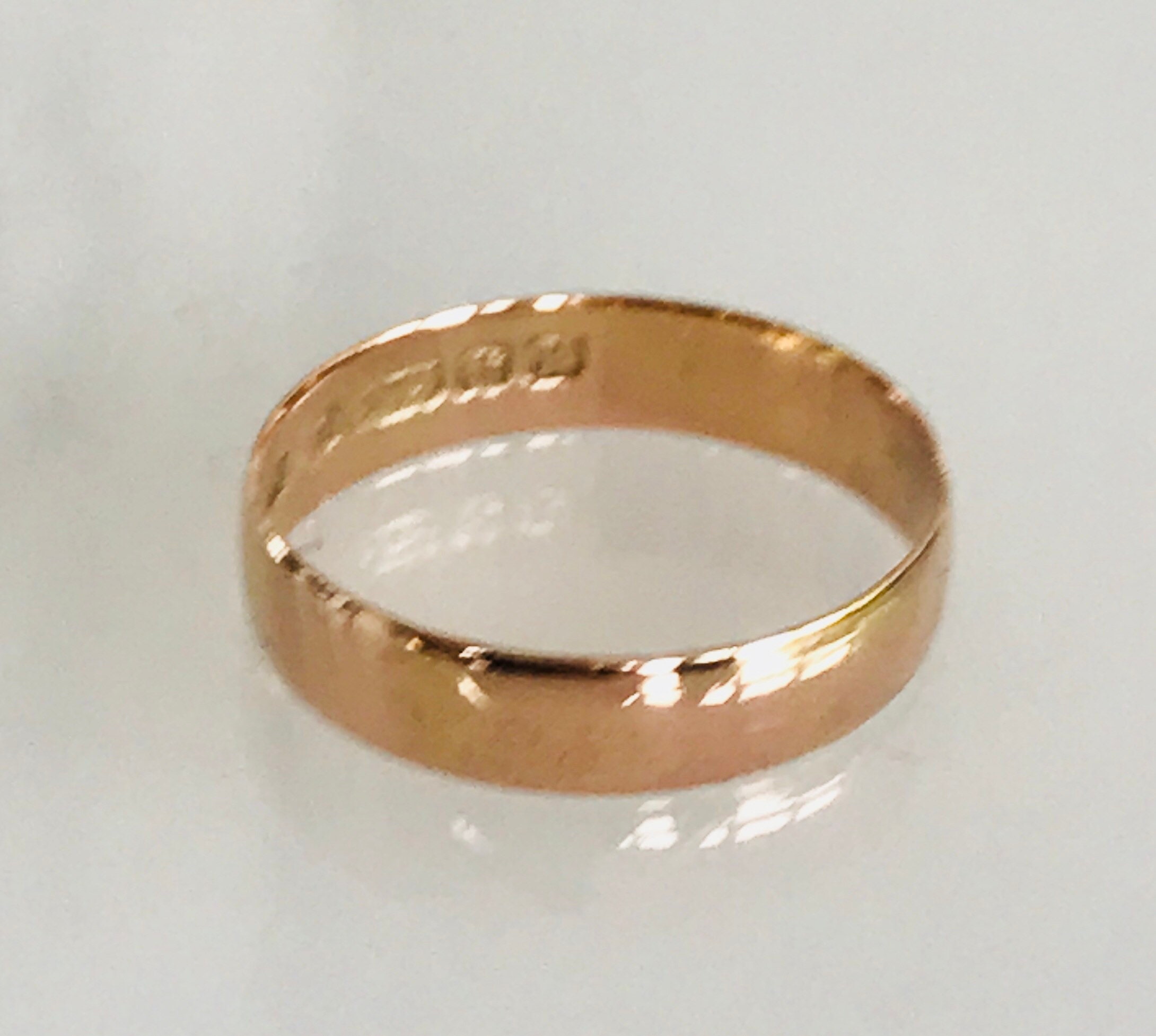 Antique 9ct rose gold wedding ring hallmarked Birmingham