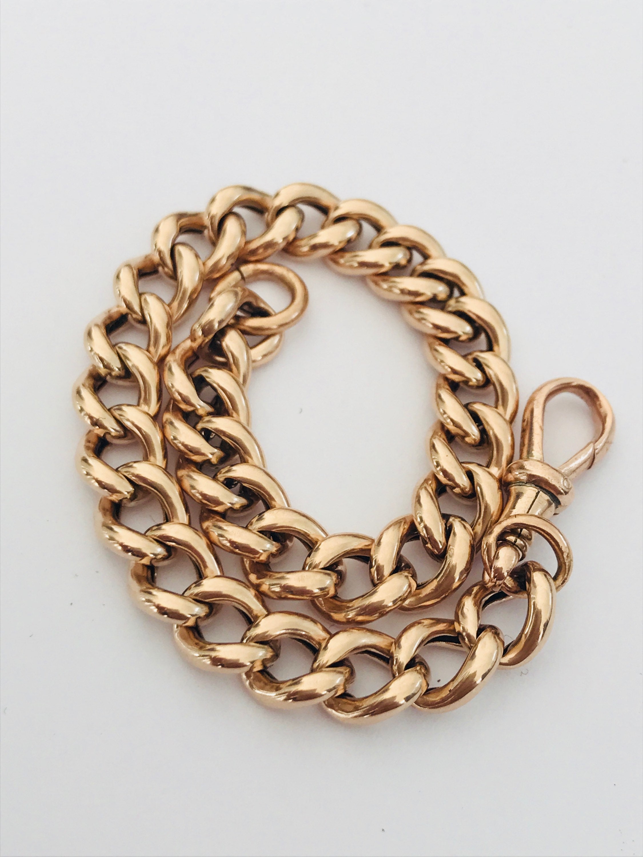 Stunning antique 9ct rose gold 8 inch bracelet