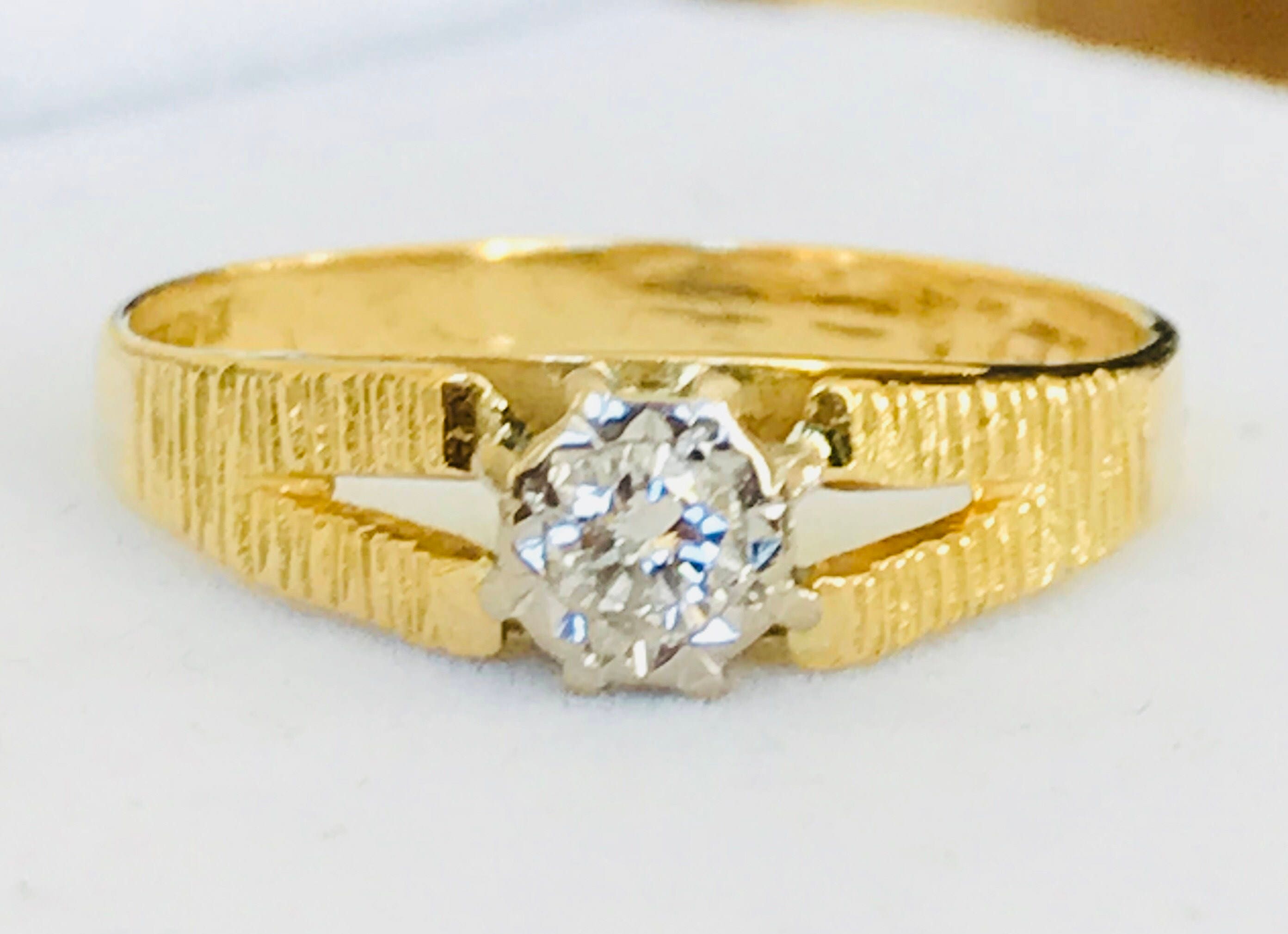 Fabulous vintage 18ct gold Diamond solitaire engagement ring Birmingham 1974