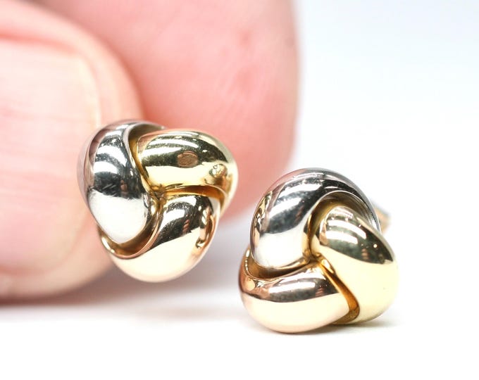 Vintage 18ct tricolour gold stud earrings