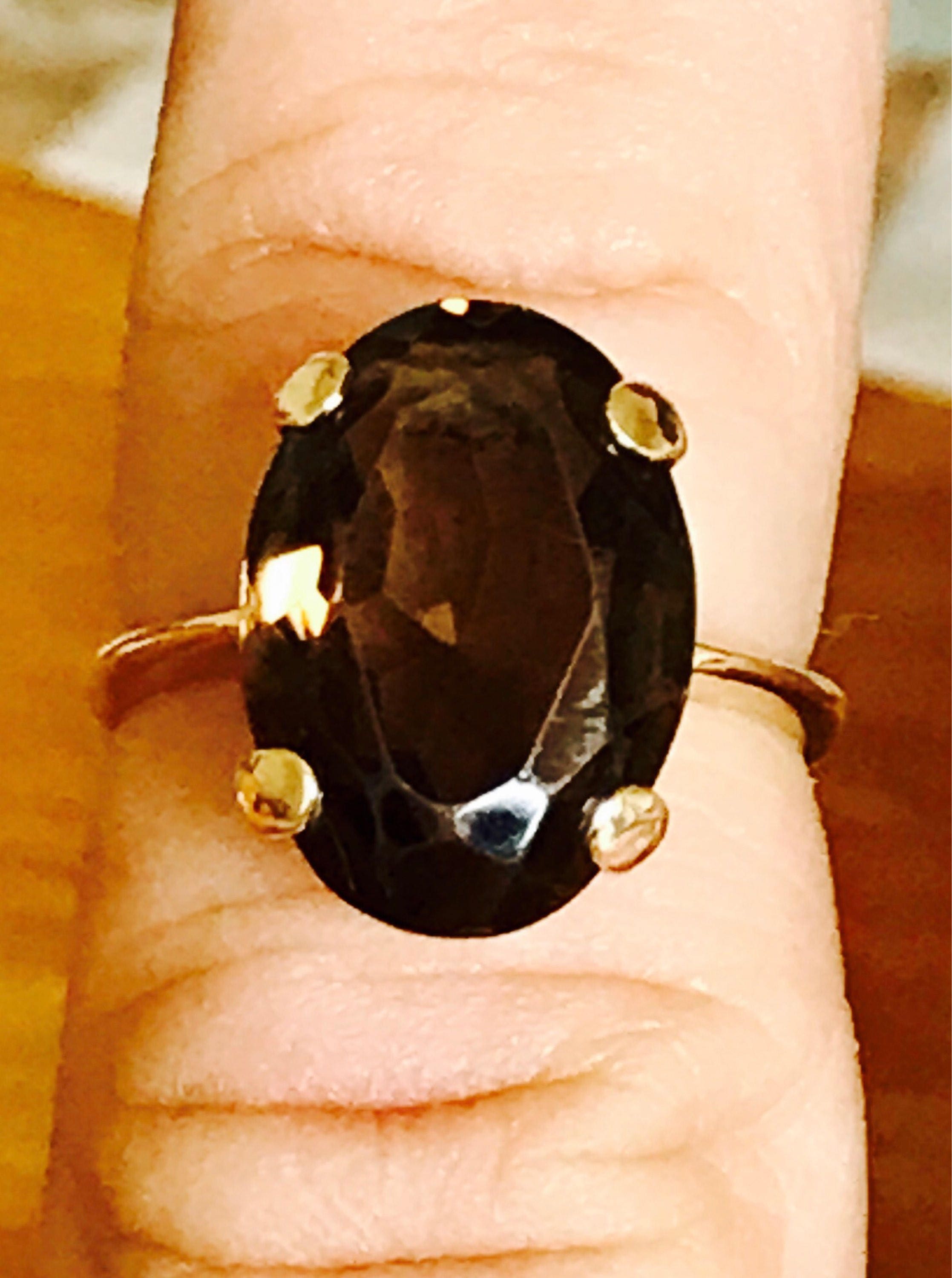 Vintage 9ct gold smokey Quartz ring