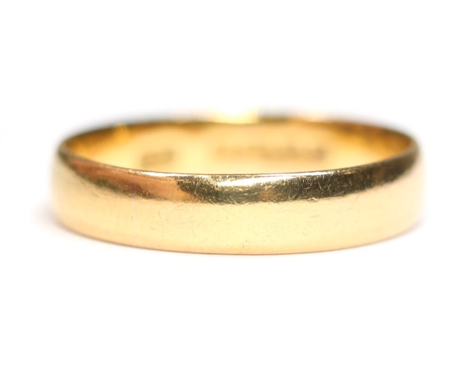 Antique 22ct gold wedding ring - hallmarked Birmingham 1921 - Size K or US 5