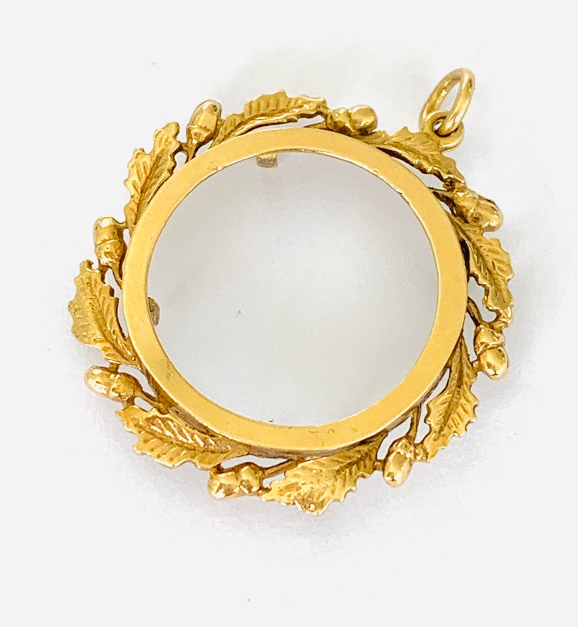 Vintage 9ct yellow gold full Sovereign pendant mount - hallmarked ...