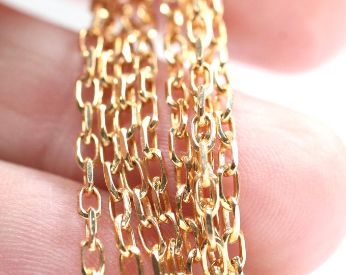 Vintage 22 inch 9ct gold cable link chain - fully hallmarked