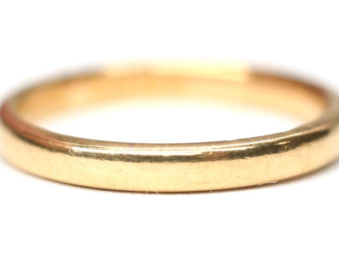 22ct gold wedding ring / band - London 1938 - size K or US 5