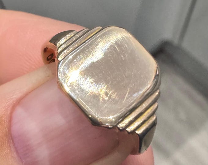 Superb vintage 9ct gold Gents signet ring - London 1947 - size U or US 10 1/4