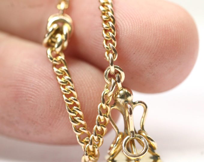 Antique 7 1/2 inch 9ct gold bracelet with fob seal - stamped 9C - 7.2gms