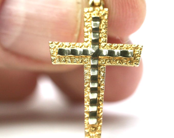 Vintage 9ct gold cross pendant - fully hallmarked