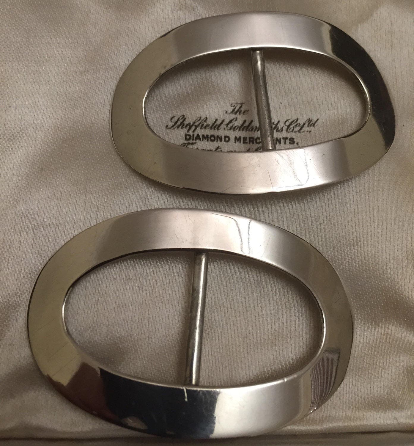 Superb antique Sterling silver shoe buckles hallmarked 1915