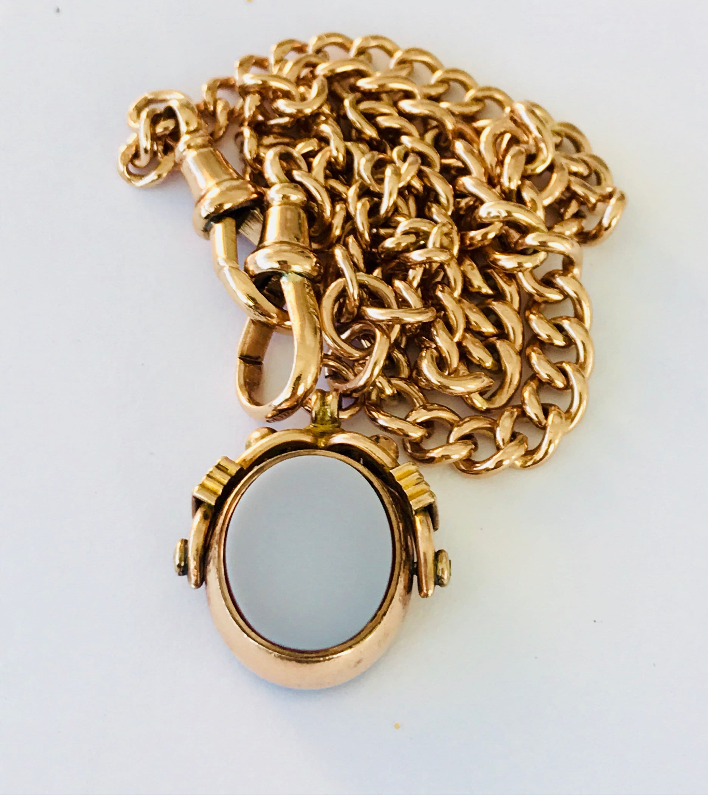 Fabulous antique 9ct rose gold 16 1/2 inch Albert chain necklace with