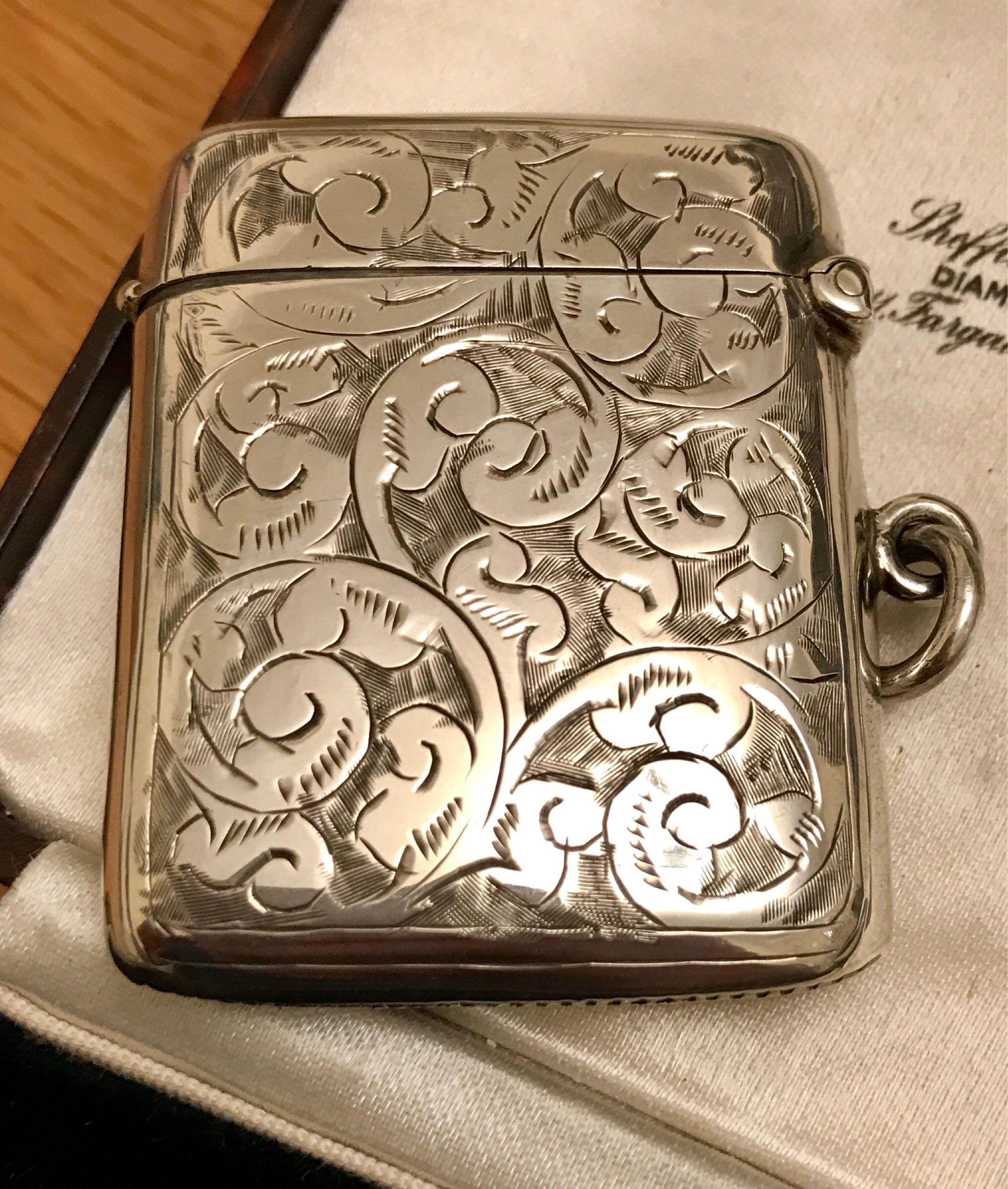 Superb antique Sterling silver Vesta case / match safe - Deakin ...