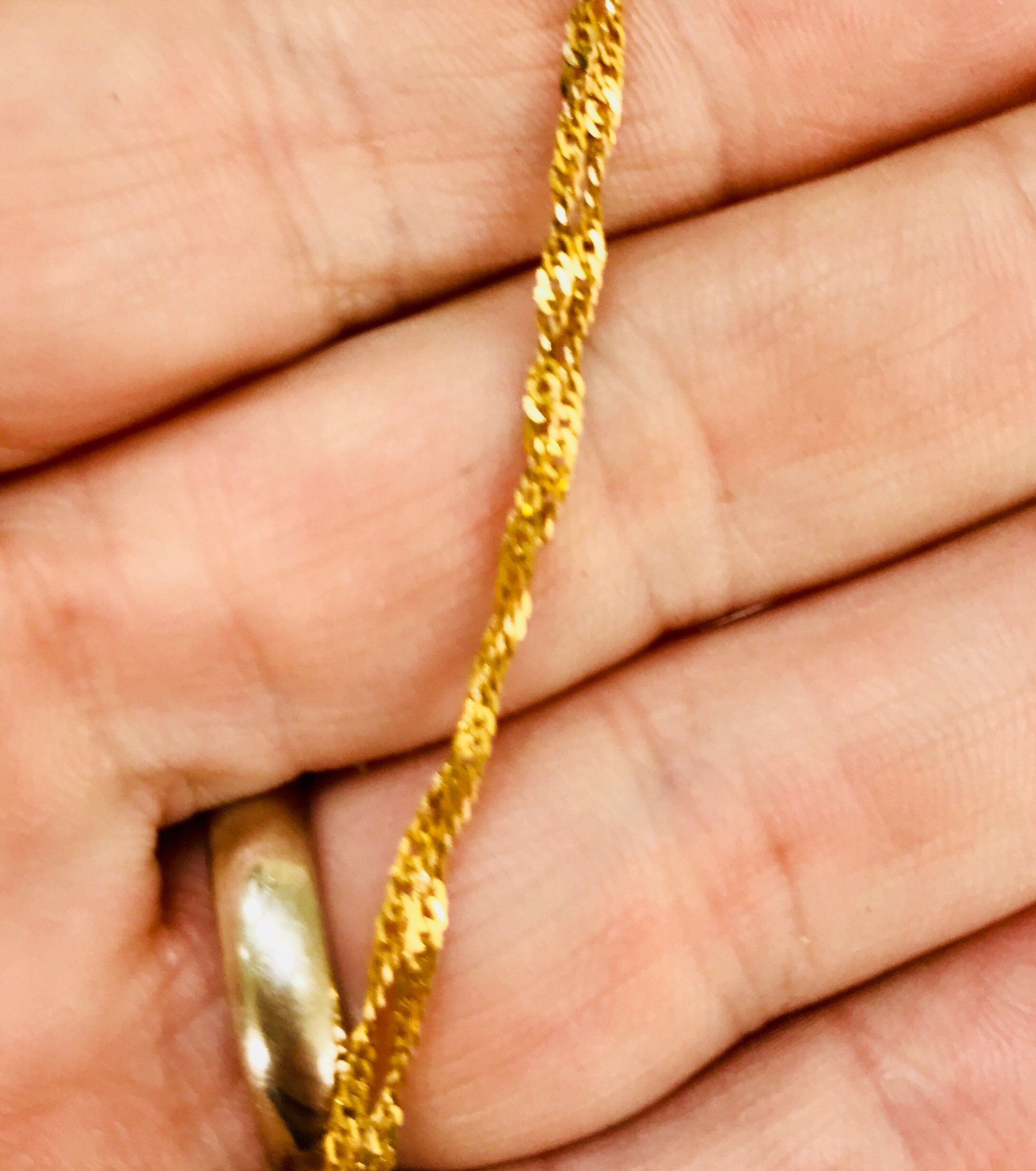 Vintage 9ct gold 18 inch twist link chain