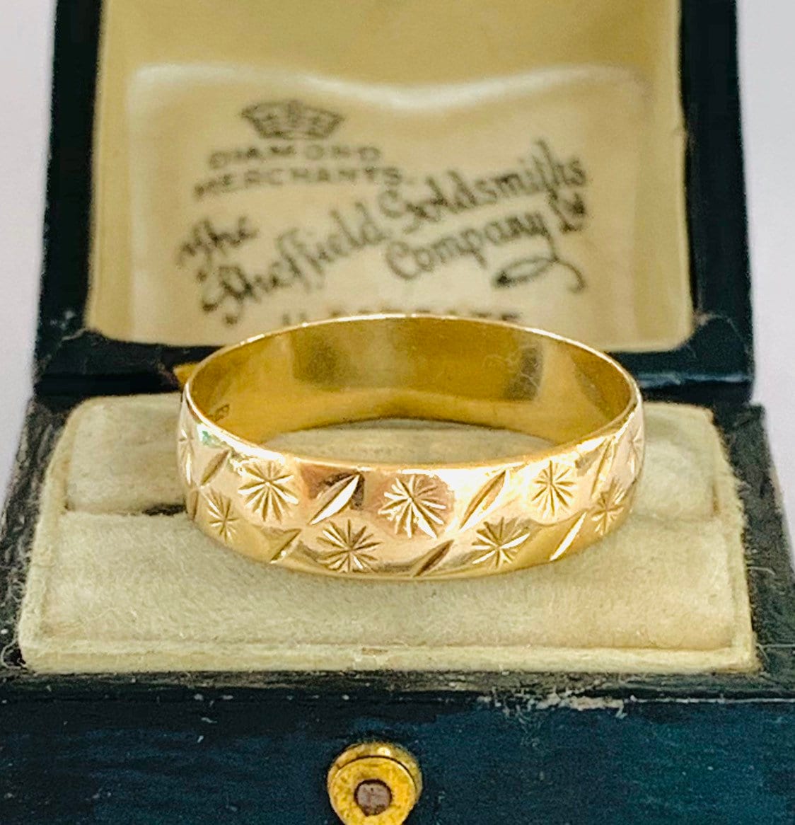 9ct gold shop patterned wedding rings