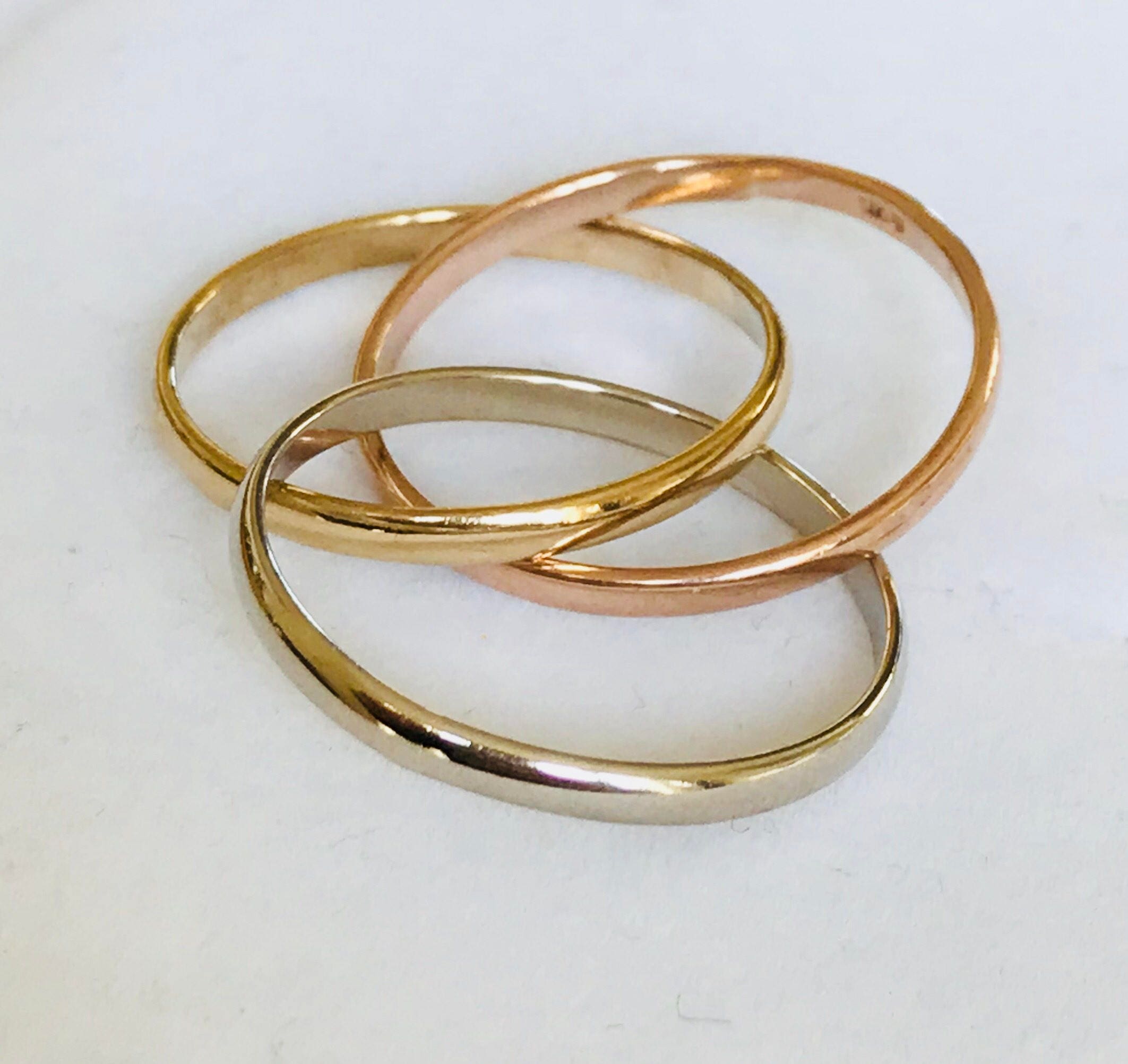 Stunning vintage 9ct gold Russian wedding ring - London 1989