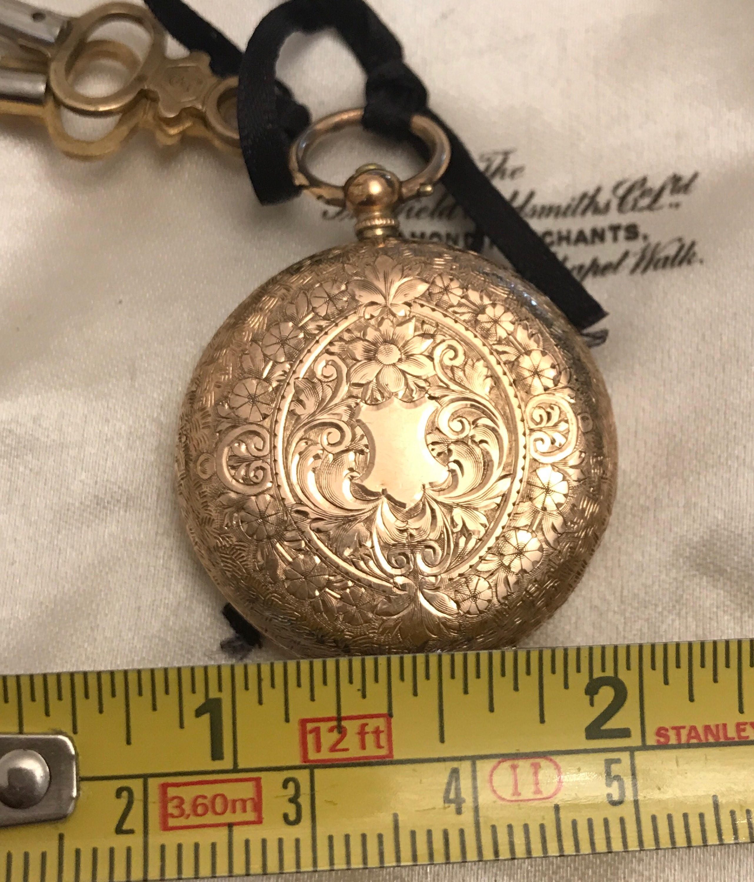 Superb antique solid 14ct gold ladies pocket watch late 1800's