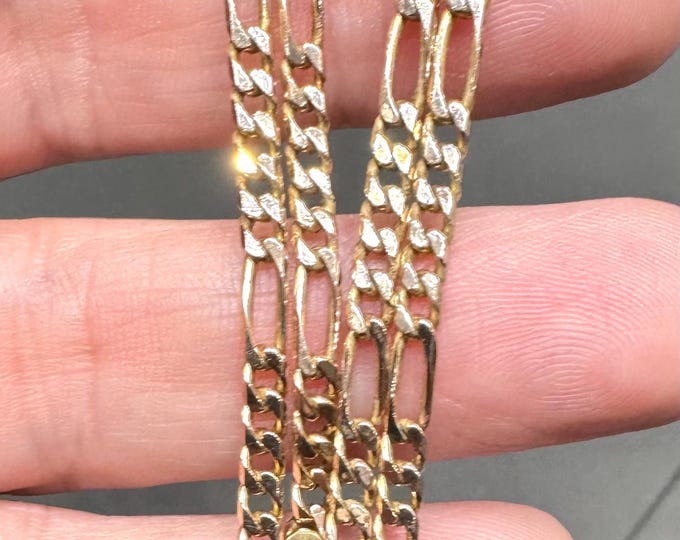 Vintage 16 inch 9ct gold Figaro chain - fully hallmarked - 9.5gms