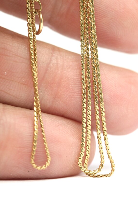 Vintage 18 inch 18ct yellow gold fine link chain -