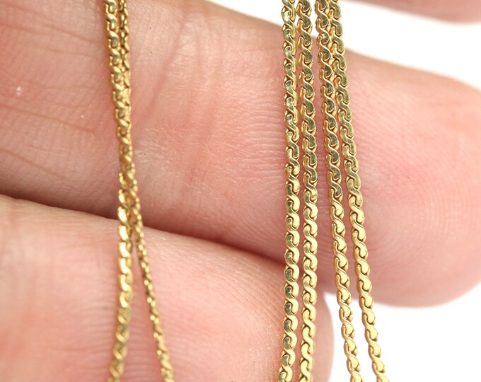 Vintage 18 inch 18ct yellow gold fine link chain - stamped 750