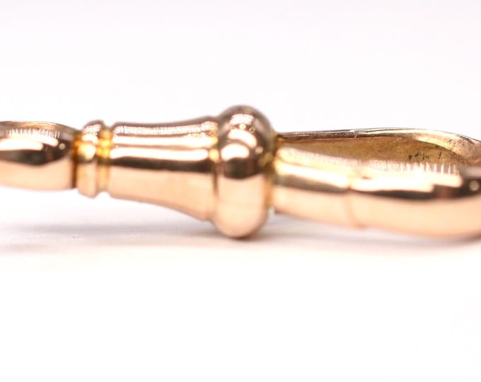Antique heavy 9ct rose gold dog clip - 24mm - 2.4gms