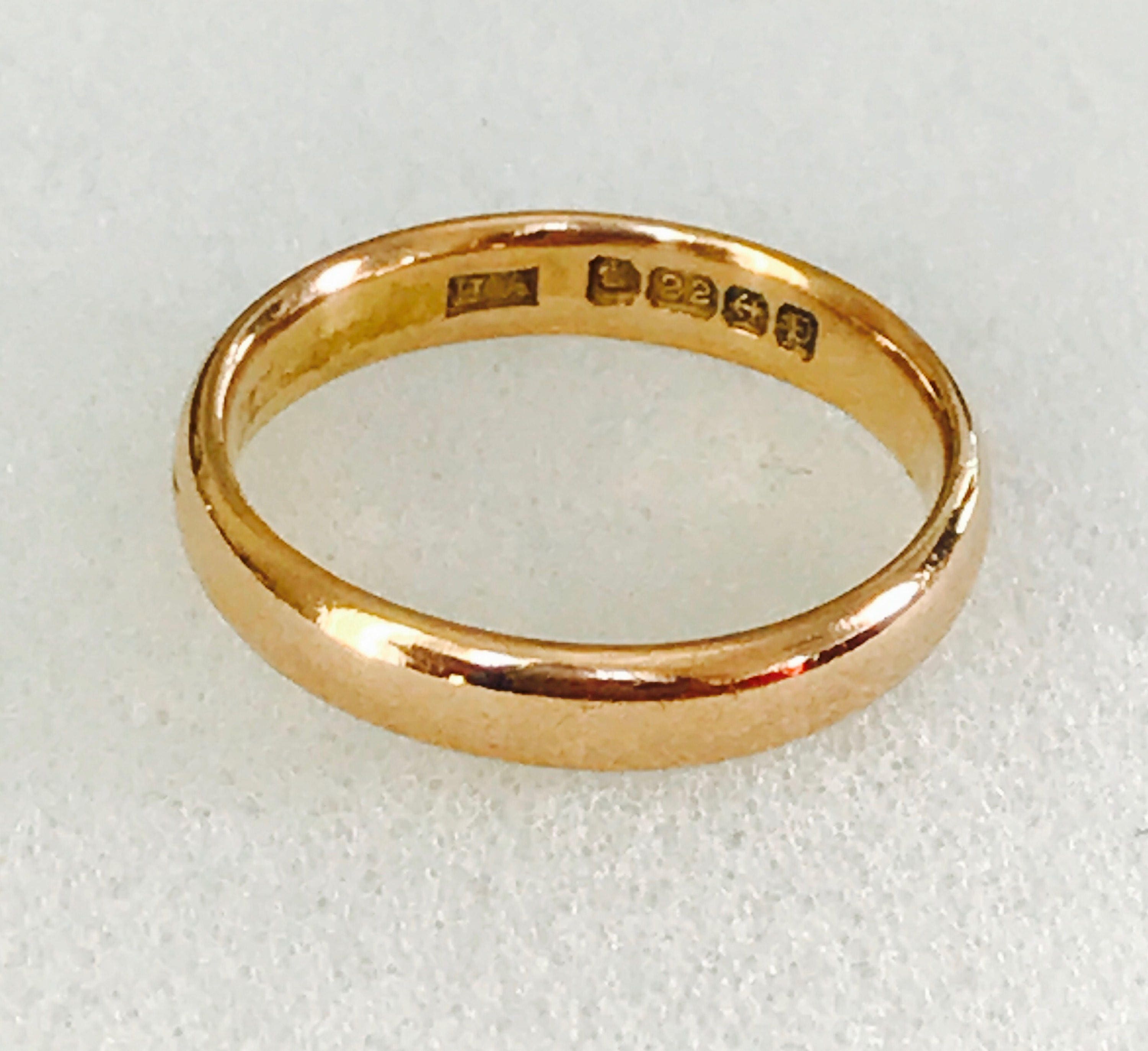 Superb antique 22ct gold wedding ring Birmingham 1929