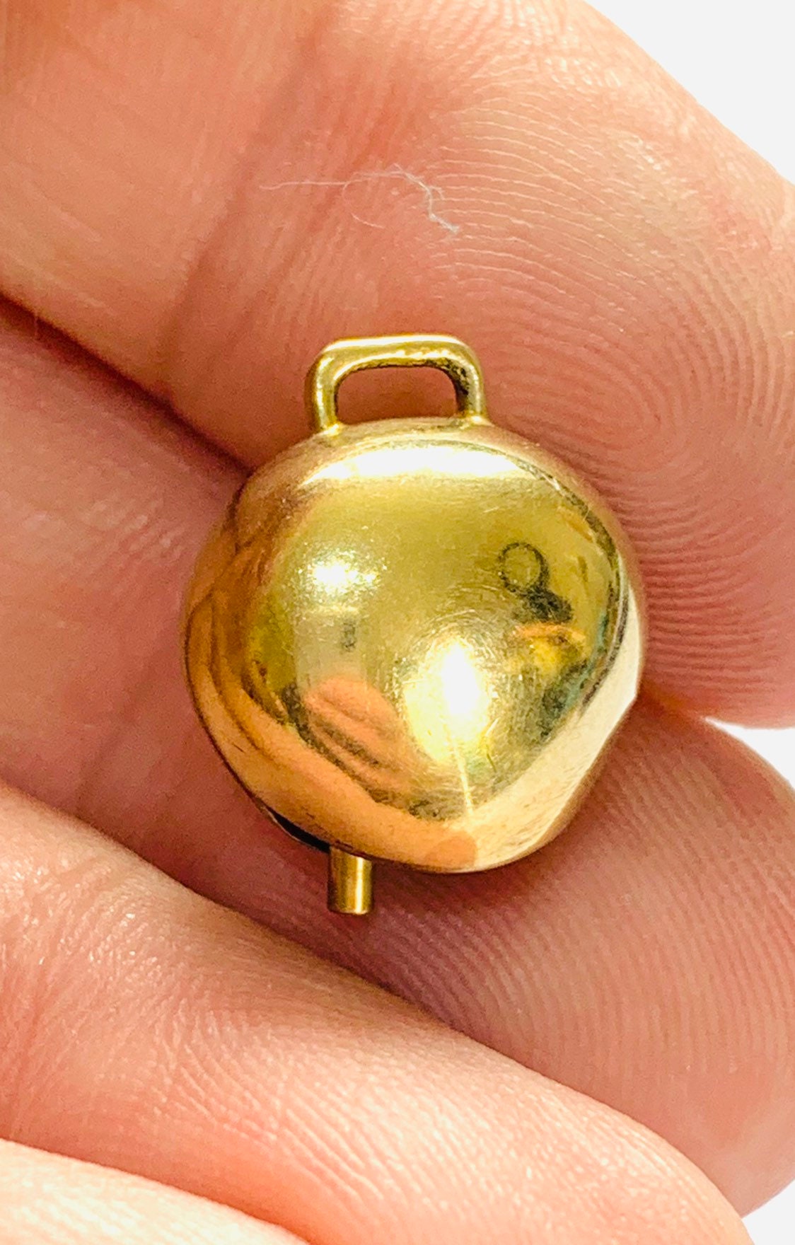Stunning vintage 9ct gold enamelled Swiss cow bell charm fully hallmarked