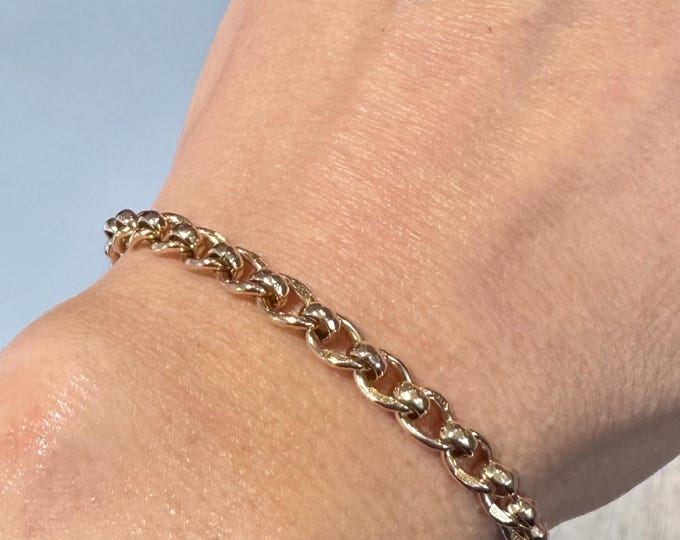 Antique 6 5/8 inch 9ct yellow gold Rollerball bracelet - fully hallmarked - 7.8gms