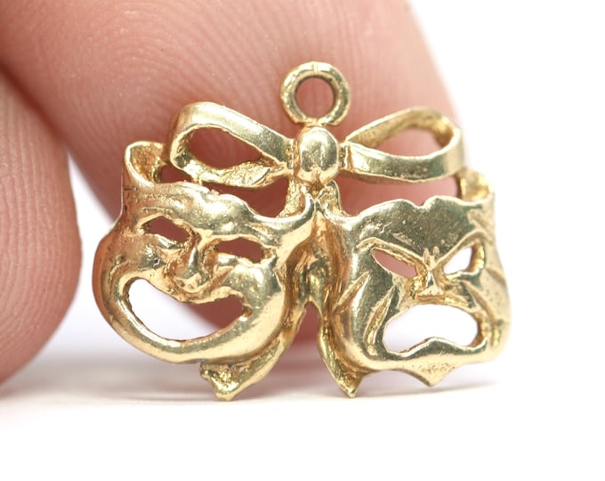 Vintage 9ct gold Comedy & Tragedy mask charm