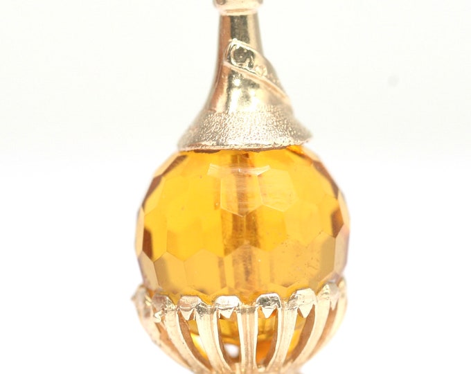 Superb vintage 9ct gold and glass bottle pendant or charm - hallmarked London 1966 - 6.7gms