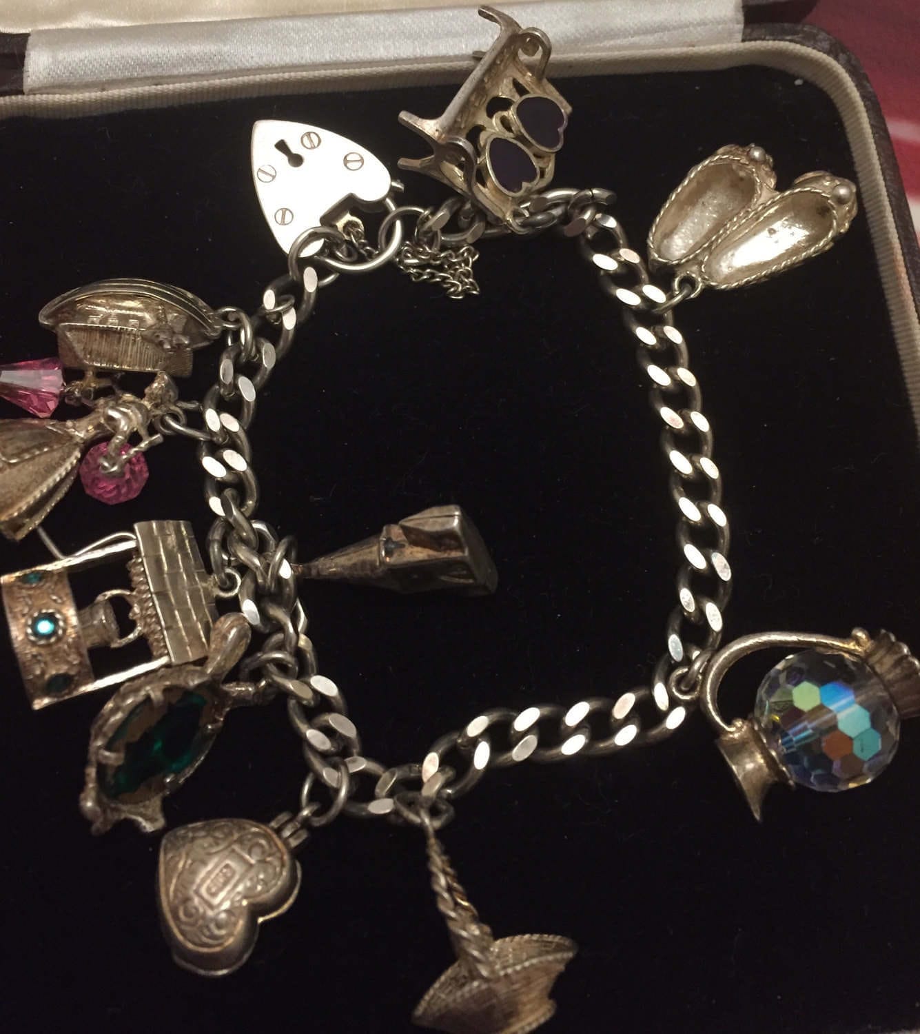 Vintage Sterling silver charm bracelet 1976