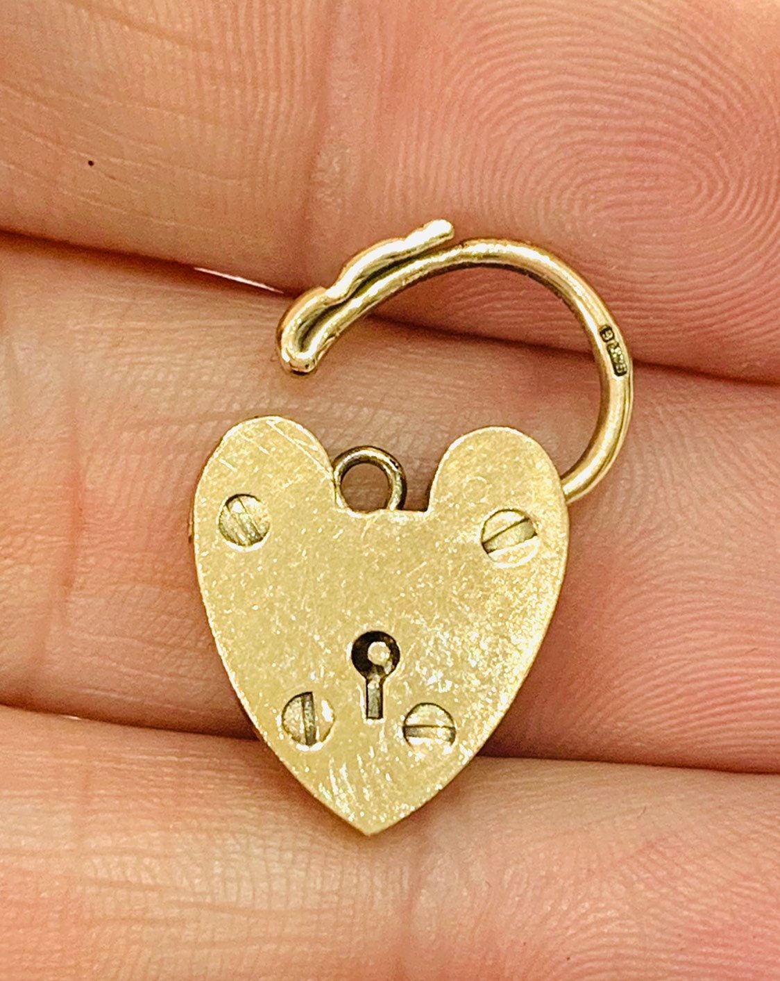 2 vintage 9ct yellow gold padlock pendants / charm bracelet locks