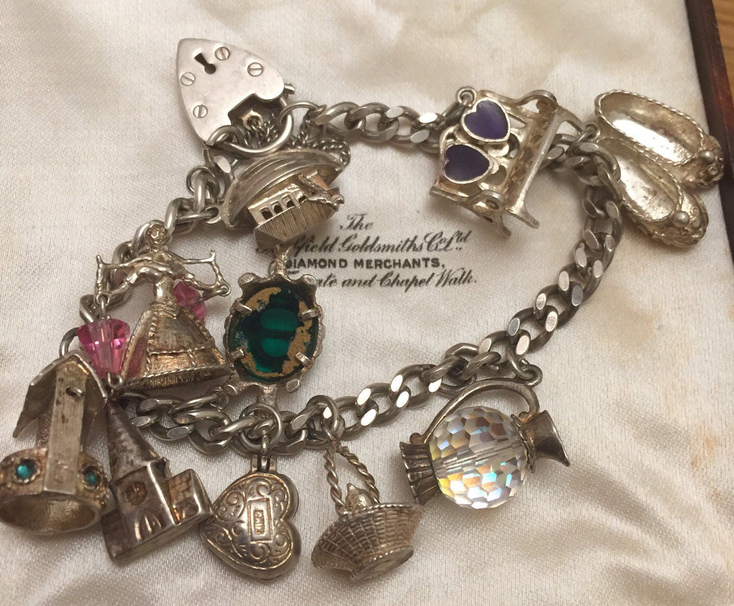 Vintage Sterling silver charm bracelet 1976