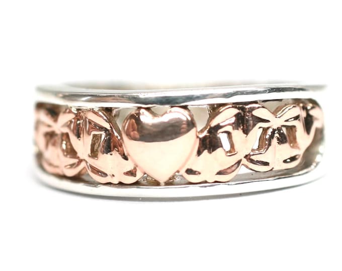 Royal Clogau® Sterling Silver / Welsh 9ct gold ring - Size Q 1/2-or US 8 1/4 in  original box