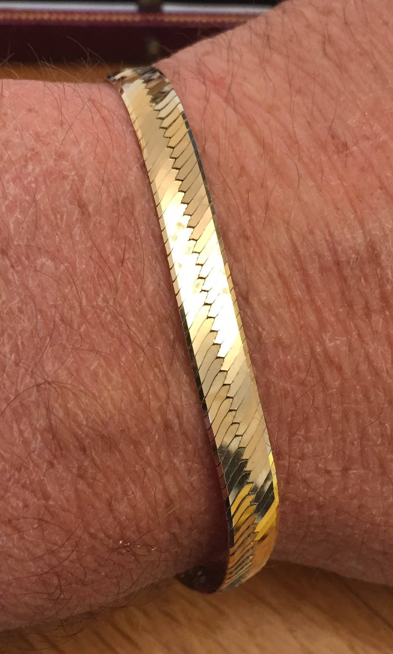 Flat link gold bracelet Clearance