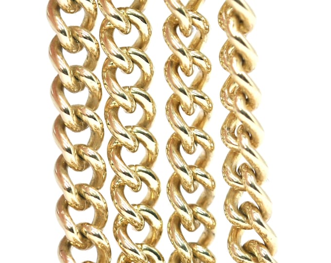 Superb vintage 18 1/2 inch 9ct gold curb link chain - 30gms