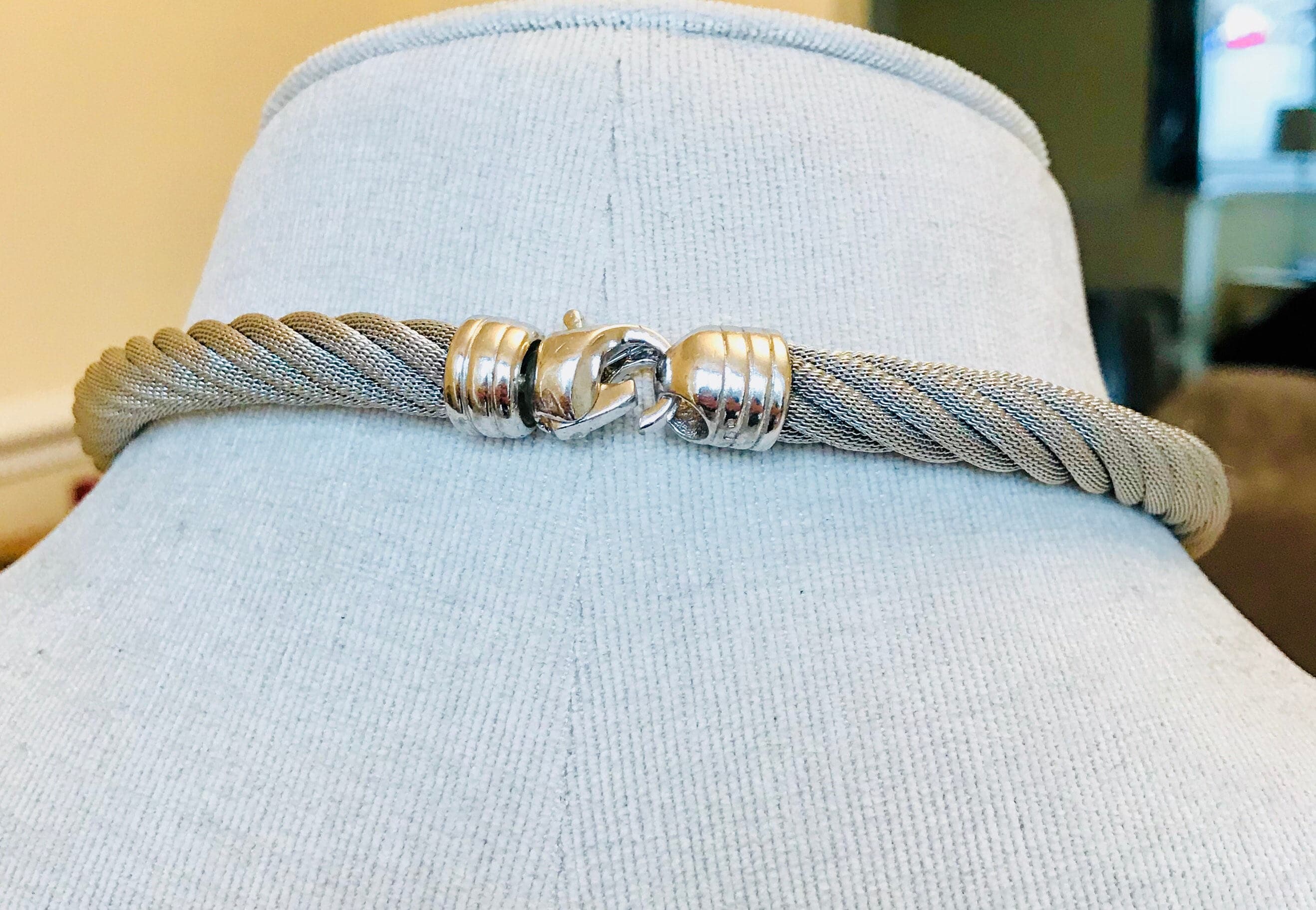 Stunning vintage sterling silver heavy Choker necklace fully hallmarked