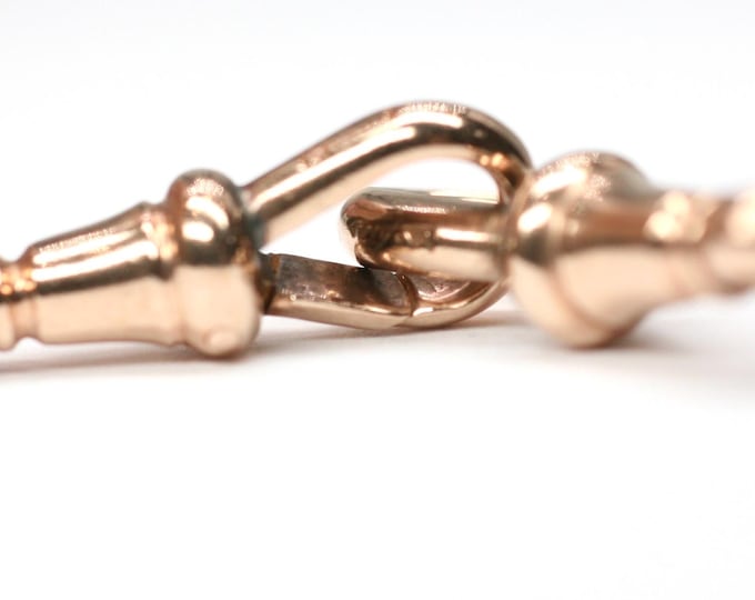 Matching pair of antique 9ct rose gold dog clips - fully hallmarked