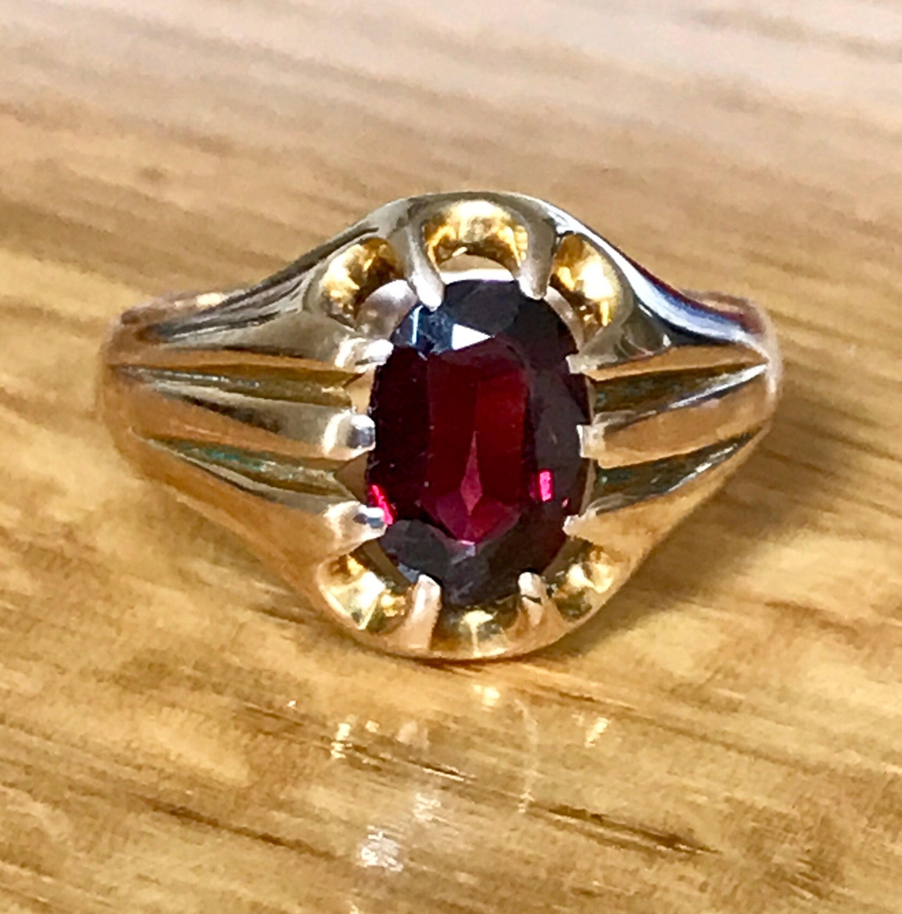 Garnet and rose gold ring Clearance