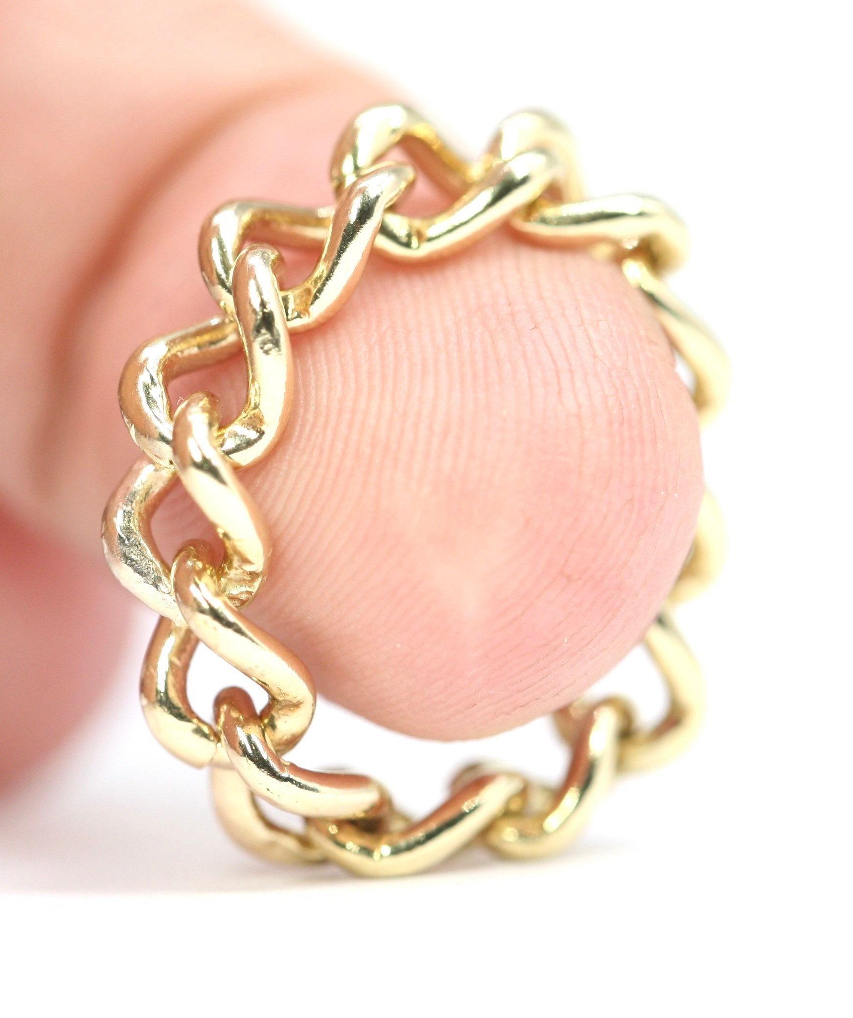 Superb antique 9ct yellow gold Albert chain link rings all links