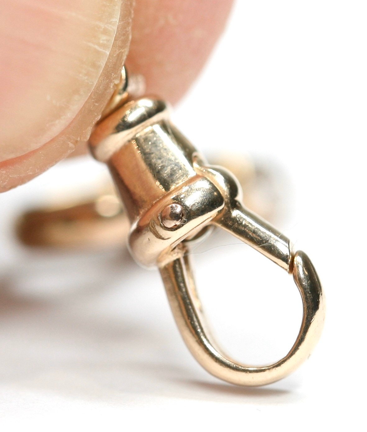 Superb matching pair of antique 9ct rose gold Albert chain Dog Clips 17mm