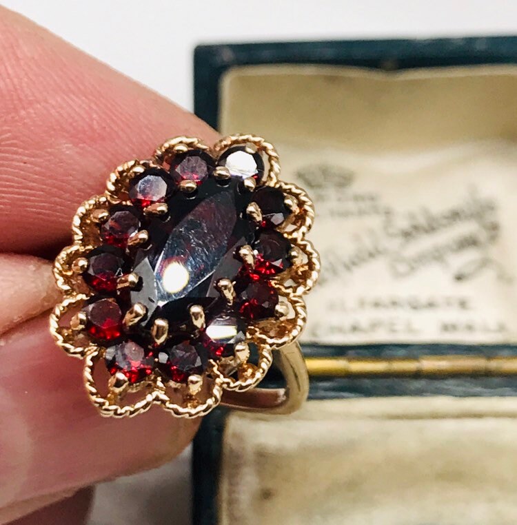 Large garnet ring shop