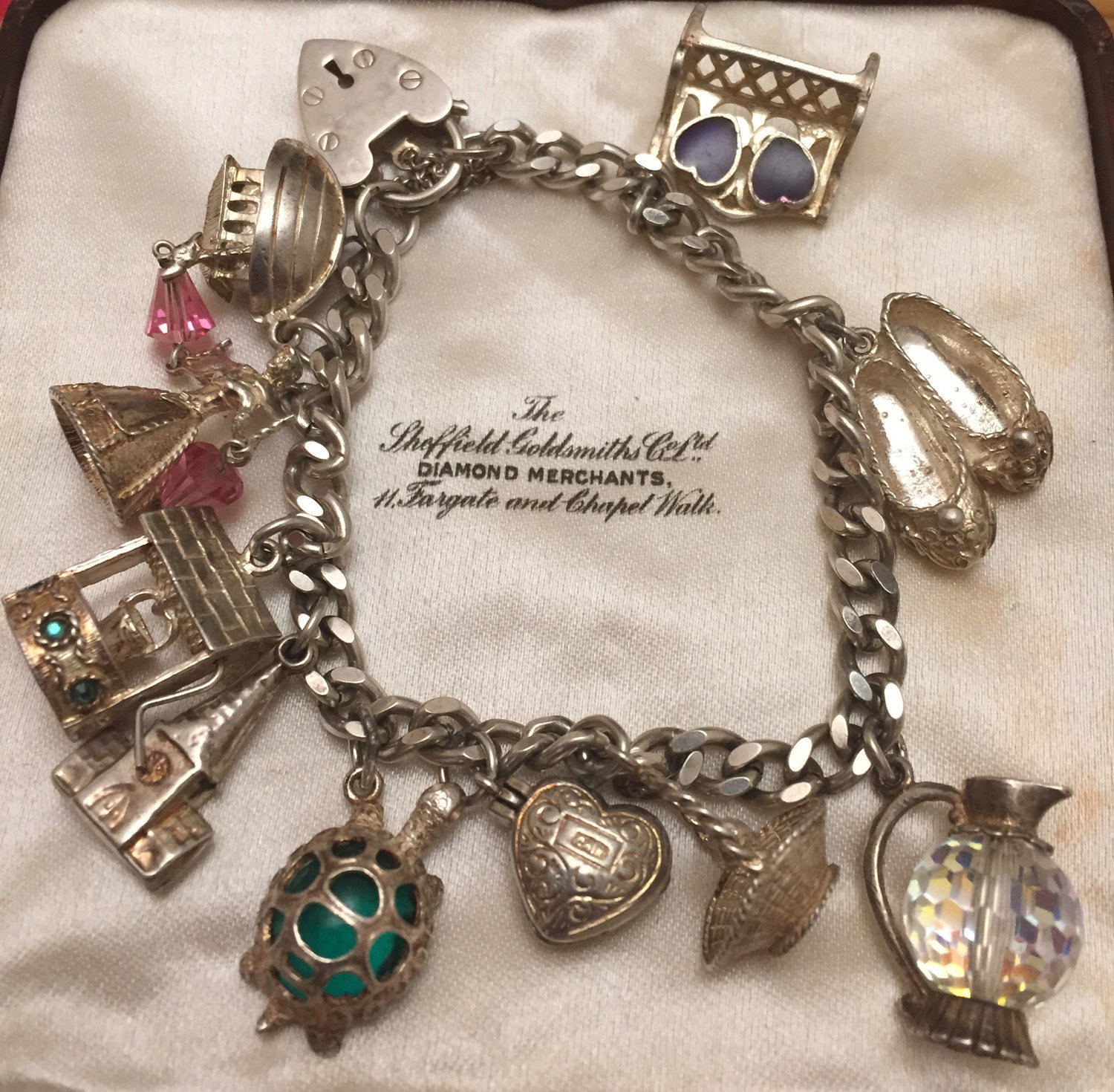 Vintage Sterling silver charm bracelet - 1976