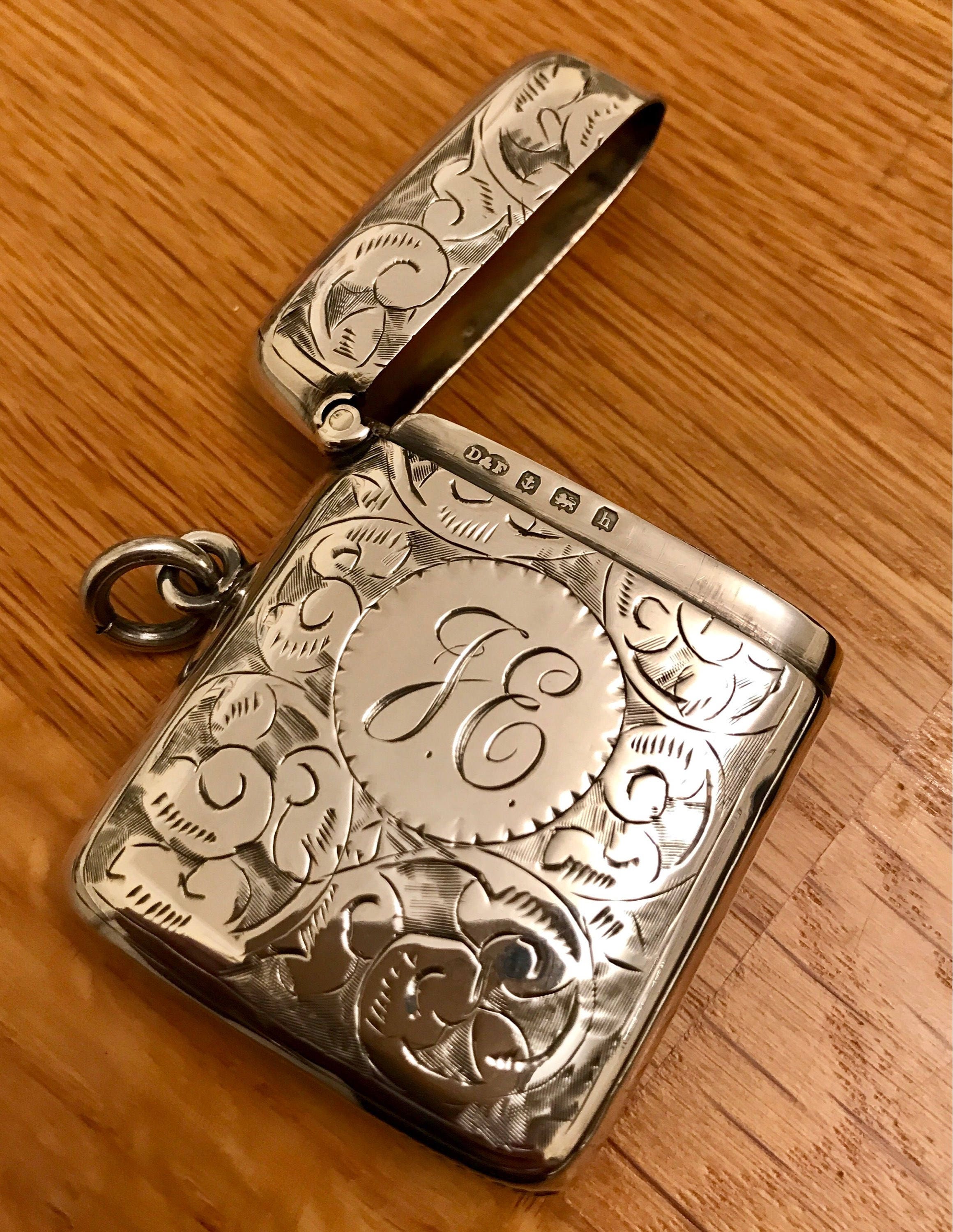 Superb antique Sterling silver Vesta case / match safe - Deakin ...