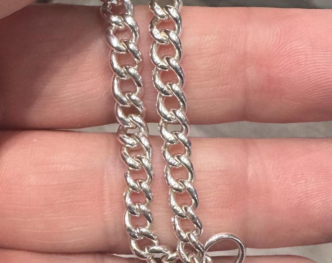 Antique 8 inch Sterling Silver Albert bracelet - hallmarked Birmingham 1912