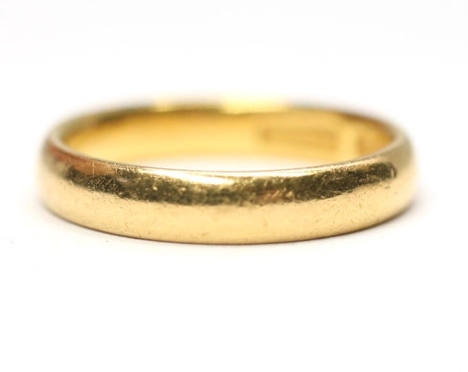 Vintage 22ct gold ladies wedding ring - Birmingham 1990 - size L or US 5.5