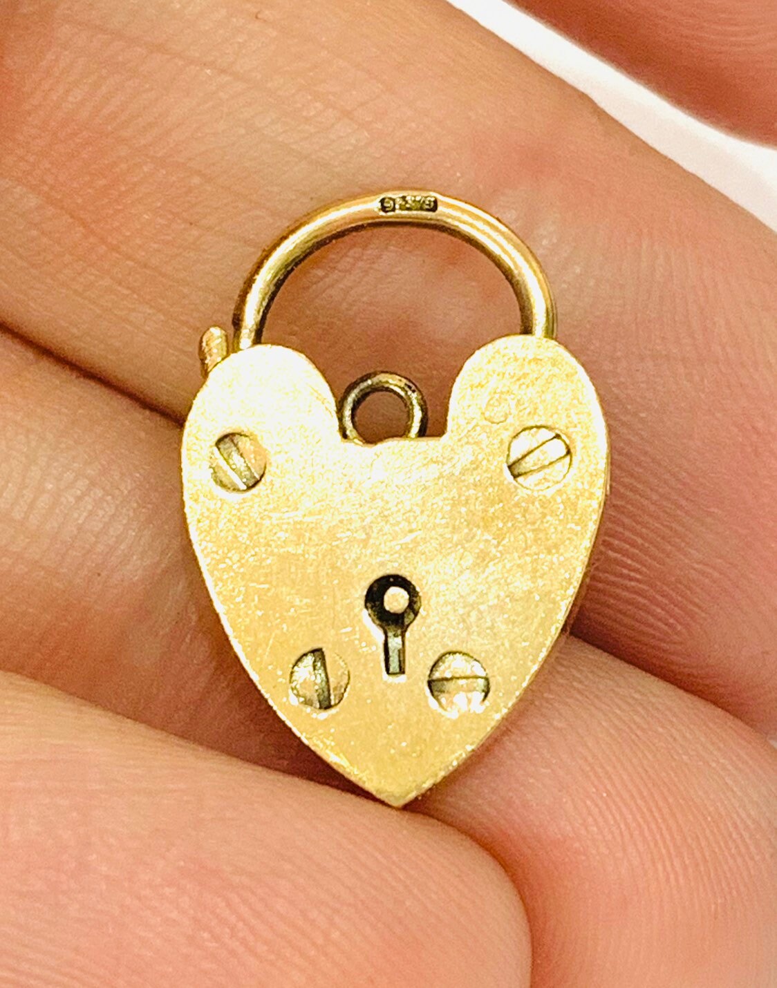 2 vintage 9ct yellow gold padlock pendants / charm bracelet locks