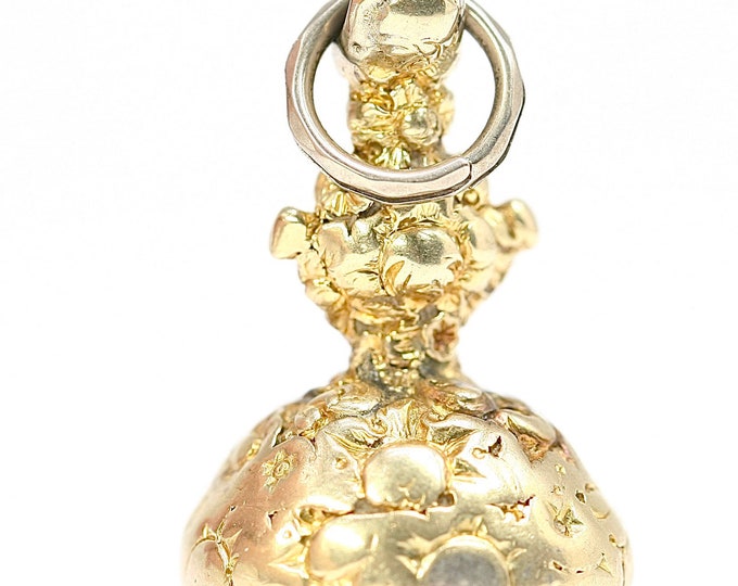 Superb heavy antique Georgian 15ct gold Rock Crystal initialled seal fob with split ring - circa 1800 - weighs 11.3gms