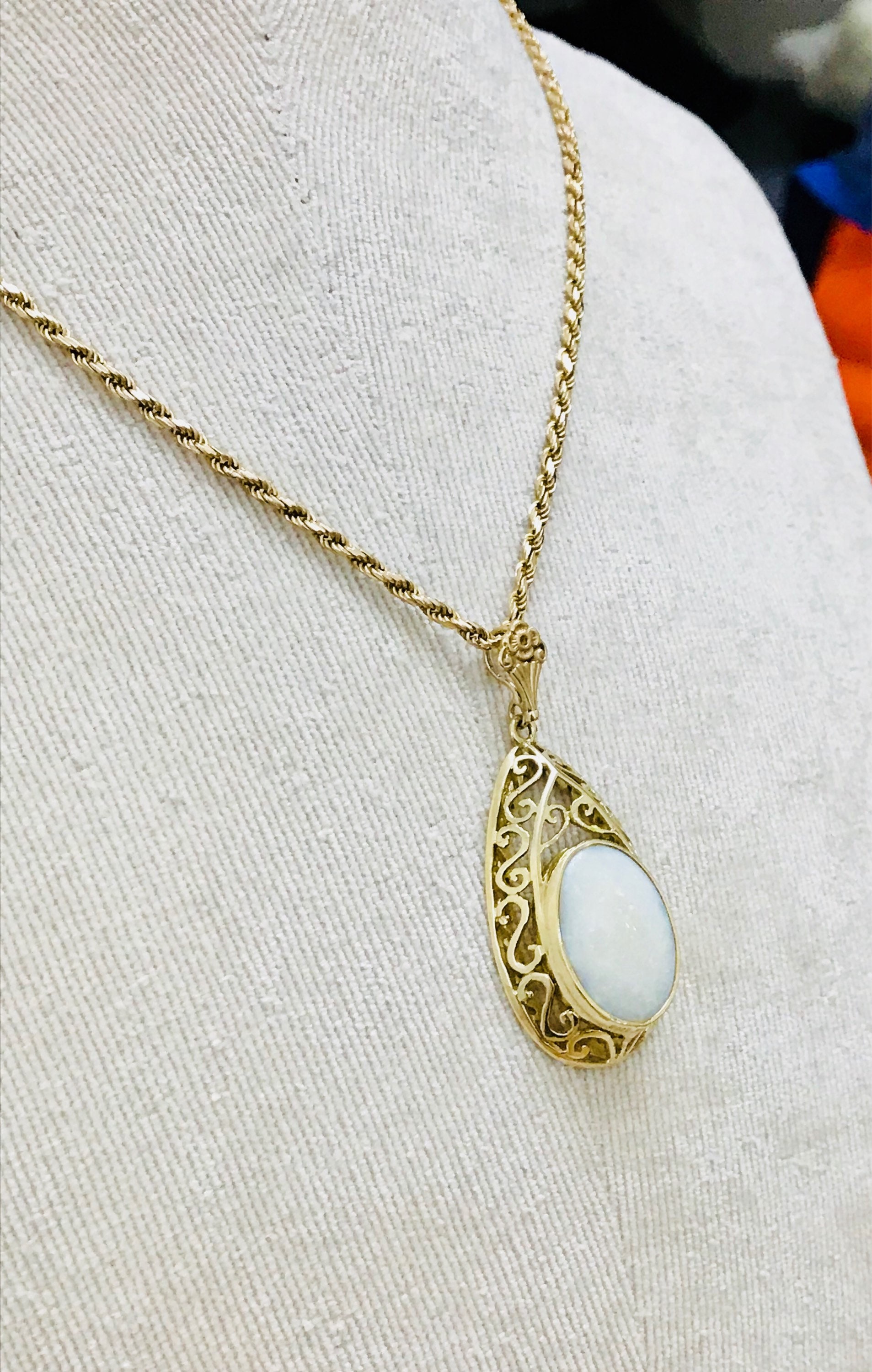 Beautiful Huge Vintage 9ct Gold Opal Necklace London 1983 Reserved