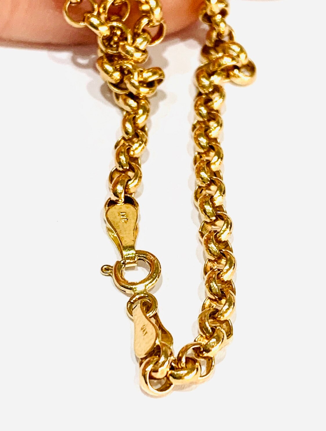 Stunning vintage 9ct yellow gold 18 inch Belcher chain - fully hallmarked