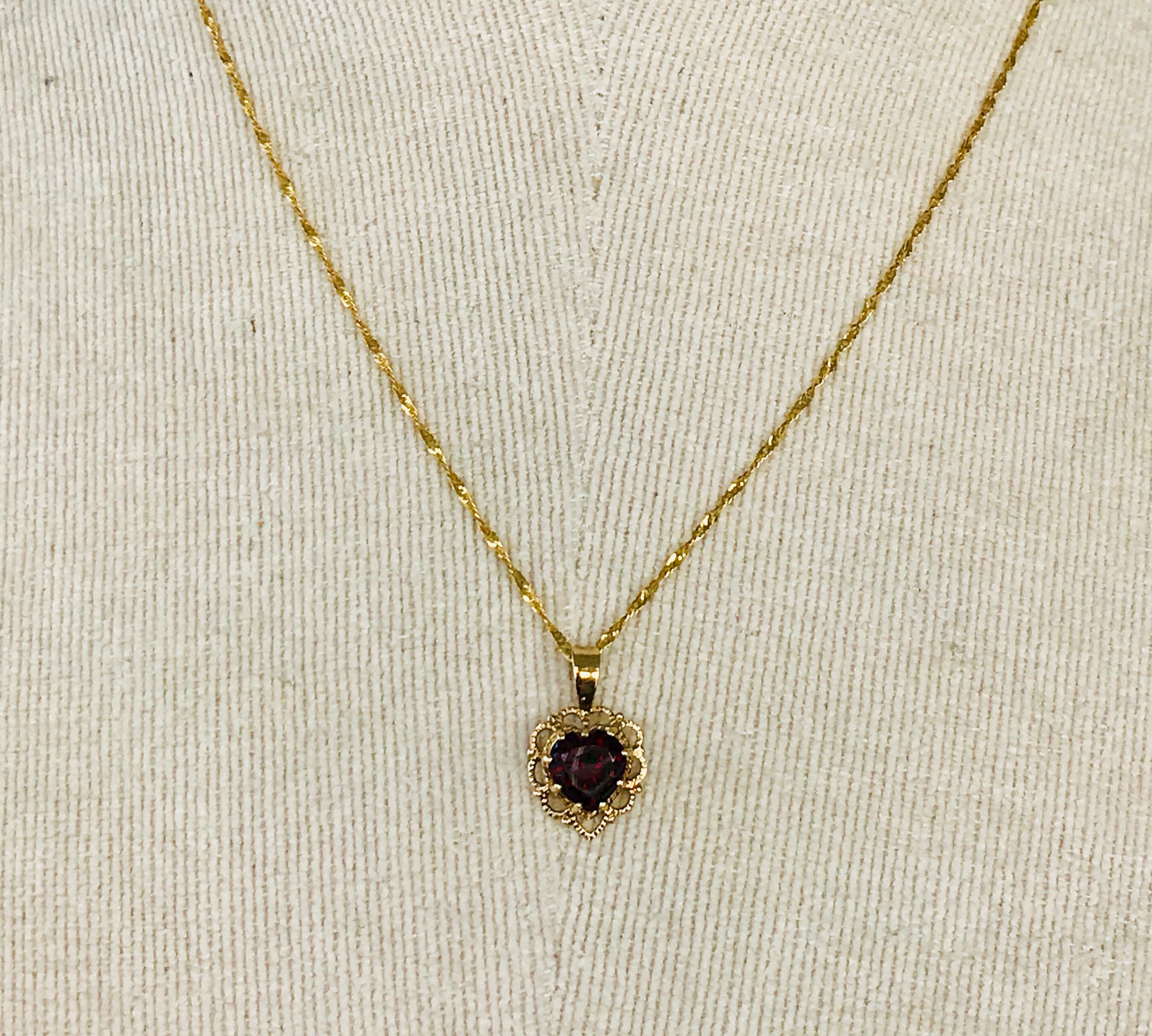 Garnet Heart Necklace 1/20 ct tw Diamonds Sterling Silver | Jared